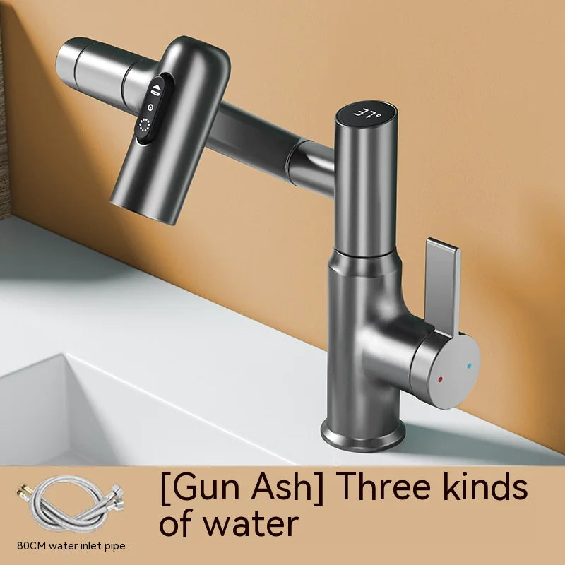 Rotating Digital Display Pull-Out Faucet